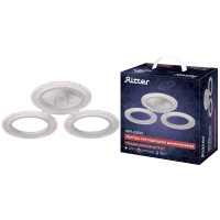 Люстра потолочная светодиодная диммируемая, RIFLESSO, с ДУ, 3 режима, 435х435х75мм, 42Вт, 2700K/4200K/6400K, 13м, белый, 52923 5, Ritter RITTER