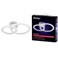 Люстра потолочная светодиодная диммируемая, RIFLESSO, с ДУ, 3 режима, 470х330х120мм, 52Вт, 2700K/4200K/6400K, 16м, белый, 52924 2, Ritter RITTER