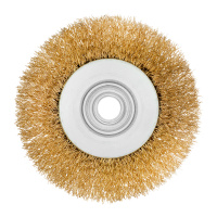 Щетка для УШМ, 100 мм, М14, тарелка,латунированная витая проволока Matrix 74608