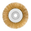 Щетка для УШМ, 100 мм, М14, тарелка,латунированная витая проволока Matrix 74608
