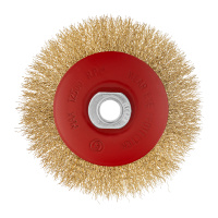 Щетка для УШМ, 115 мм, М14, тарелка,латунированная витая проволока Matrix 74612