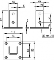 BSF4101HDZ Крепление к потолку SSH горячеоцинкованное DKC 