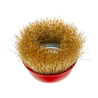 Щетка для УШМ, 65 мм, М14, чашка, латунированная витая проволока Matrix 74603