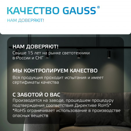 Коннектор для трековых шинопроводов AC 220В Белый IP20 Т-образный Track Gauss GAUSS TR110