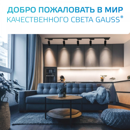 Коннектор для трековых шинопроводов AC 220В Белый IP20 Т-образный Track Gauss GAUSS TR110