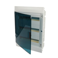 Щит распределительный встраиваемый 54 модуля ЩРв-п-54 пластиковый Mistral41 зеленая прозрачная дверь с клеммами IP41 ABB 1SLM004101A1209