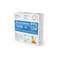 Светильник светодиодный ДБП 12 Вт 1000 лм 6500К AC 220В Белый IP54 круг D175х76мм Пластик ЖКХ Qplus Gauss GAUSS 141411312