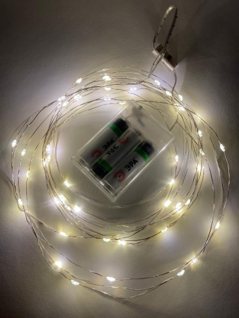 Гирлянда LED Нить 5 м теплый свет, АА ENIN -5NW ЭРА Б0047960