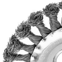 Щетка для УШМ, 125 мм, посадка 22.2 мм, Плоская, крученая проволока 0.5 мм Matrix 74632