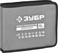 Пробойники для кожи 3-25 мм, набор 15 шт ЗУБР 22949-H15