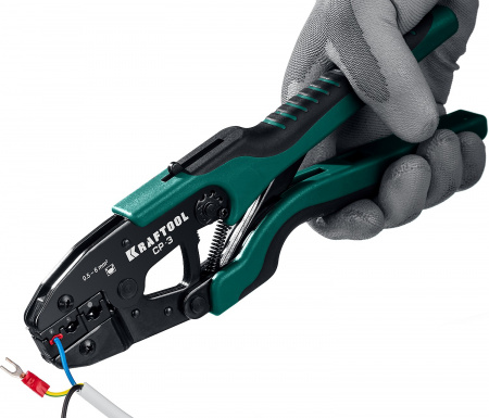 Пресс-клещи CP-3 для изолированных наконечников и соединительных муфт 0.5 - 6 мм2 KRAFTOOL 45461-3
