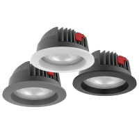 Светильник светодиодный DL-PRO круглый встраиваемый 144х71 мм 20W 4000K IP65 диаметр монтажного отверстия 125-135мм черный RAL9005 Вартон V1-R0-T0556-10000-6502040