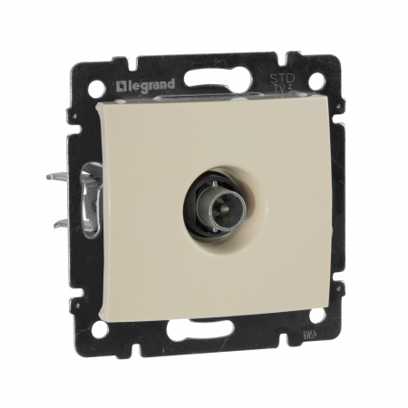 VALENA Розетка телевизионная TV проходная в рамку слоновая кость 14дБ Legrand/Daccord 774331