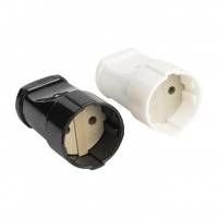 Штепсельное гнездо без заземления черное 10А 250В EKF ASG10-30