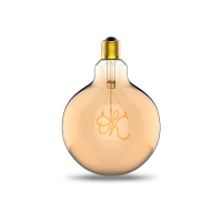 Лампа светодиодная филаментная LED 2.5 Вт 200 лм 2000К AC185-265В E27 шар G125 теплая золотистая колба Black Filament GAUSS 176802003