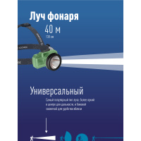 Фонарь налобный аккум/2ВтLED/Li-ion 14500 500mAh/ABS-пластик/USB-шнур type C Космос KOC516Lit