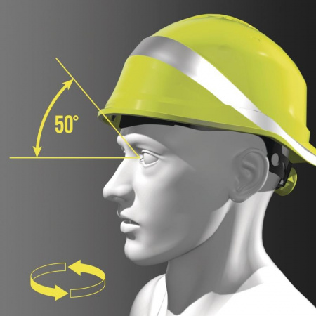 DIAM5UPJAFL Защитная каска BASEBALL DIAMOND V UP из ABS лимонная с храповым механизмом Delta Plus 