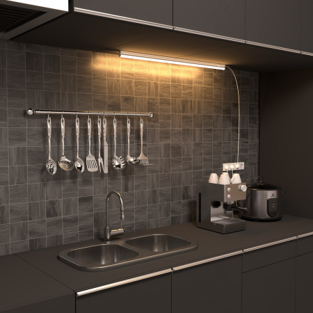 Светильник линейный светодиодный ДБО 12 Вт 1000 лм 3000К AC 220В IP20 865х22х36мм крепления провода и коннекторы входят в комплект TL Black Gauss GAUSS 130511112