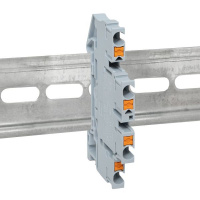 Клеммная колодка пружинная двухуровневая 2.5 Push-in серая EKF PIT-2.5-double