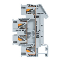 Клеммная колодка пружинная двухуровневая 2.5 Push-in серая EKF PIT-2.5-double