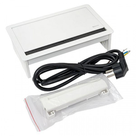 Встраиваемый настольный розеточный блок выдвижной, 8 модулей, белый, C-Line EKF cl-vnbv-8-w