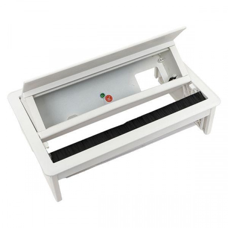 Встраиваемый настольный розеточный блок выдвижной, 8 модулей, белый, C-Line EKF cl-vnbv-8-w