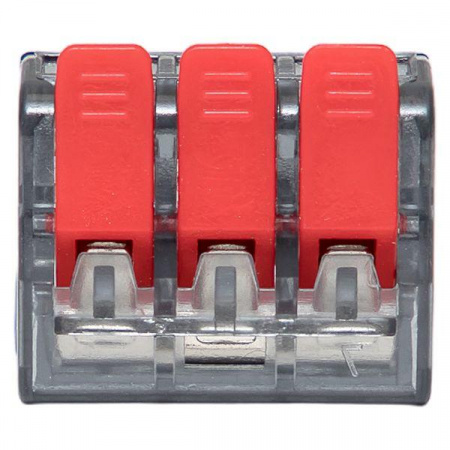 Клемма СМК 221-413 с рычагом 3 отверстия блистер (20шт.) EKF plc-smk-221-413b-20