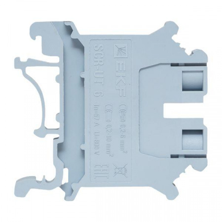 Клеммная колодка винтовая 6 UT серая EKF scr-ut-6-g
