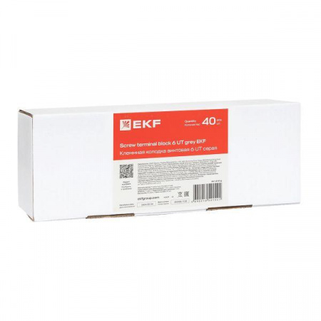 Клеммная колодка винтовая 6 UT серая EKF scr-ut-6-g
