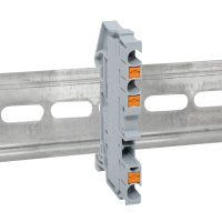 Клеммная колодка пружинная 2.5 Push-in 3 вывода серая EKF PIT-2.5-3