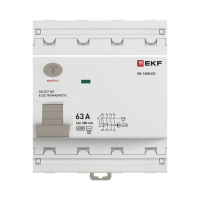 Выключатель дифференциального тока ВД-100N (S-селективный) 4P 63А 300мА тип AC эл-мех 6кА PROXIMA EKF E1046MS63300