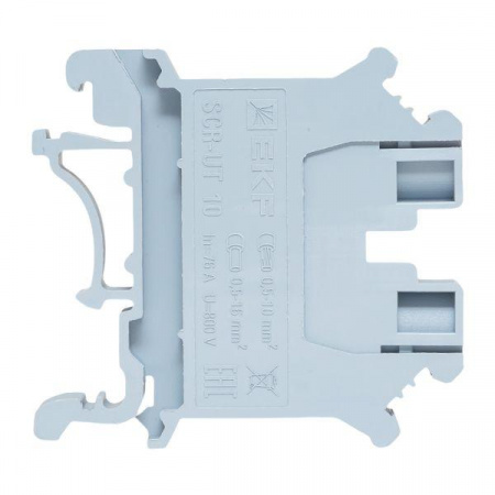 Клеммная колодка винтовая 10 UT серая EKF scr-ut-10-g
