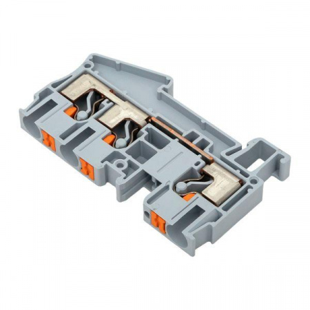 Клеммная колодка пружинная 6 Push-in 3 вывода серая EKF PIT-6-3