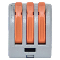 Клемма СМК 222-413 с рычагом 3 отверстия блистер (20шт.) EKF plc-smk-413b-20