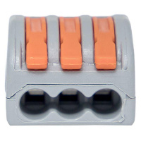 Клемма СМК 222-413 с рычагом 3 отверстия блистер (20шт.) EKF plc-smk-413b-20