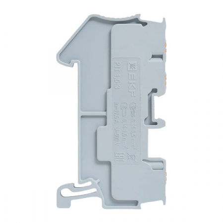 Клеммная колодка пружинная 1.5 Push-in 3 вывода серая EKF PIT-1.5-3