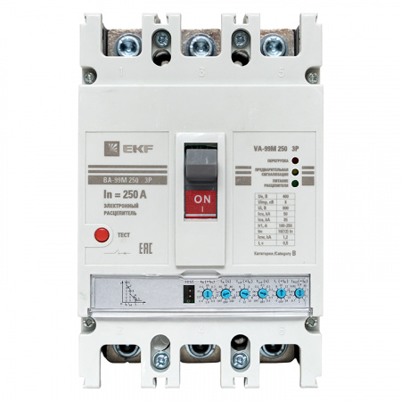 Выключатель автоматический ВА-99М 250/250А 3P 50кА с электронным расцепителем PROxima EKF mccb99-250-250me