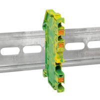 Клеммная колодка пружинная 2.5 Push-in 3 вывода земля EKF PIT-2.5-3-pe