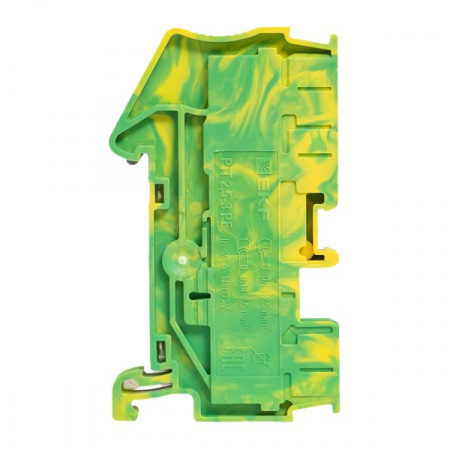 Клеммная колодка пружинная 2.5 Push-in 3 вывода земля EKF PIT-2.5-3-pe