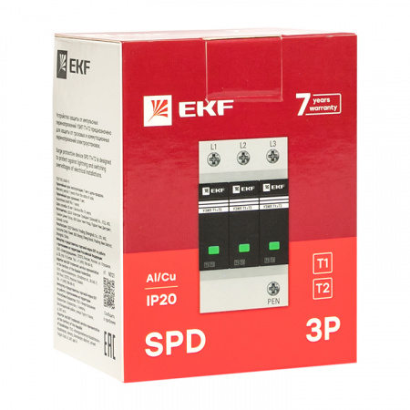 OV12-3-503 Устройство защиты от импульсных перенапряжений Т1+Т2 Iimp-12.5kA In-20kA Uc-275В 3+0 PROxima EKF 