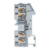 Клеммная колодка пружинная 2.5 Push-in 4 вывода серая EKF PIT-2.5-4