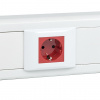 E2MR16-028-70 Розетка 45х45 (2 модуля), с заземлением, красная, прямая EKF 