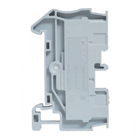 Клеммная колодка пружинная 4 Push-in серая EKF PIT-4