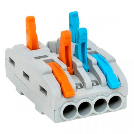 Строительно-монтажная клемма СМК 222-424 разветвительная 4 выхода 0.08-4 мм2 EKF plc-smk-422-4