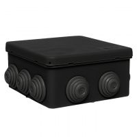 Коробка распределительная КМР-030-014 с крышкой (100х100х50), 10 мембр. вводов чёрная IP55 EKF plc-kmr2-030-014-b