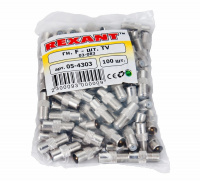 Переход гнездо F - штекер TV, REXANT 05-4303