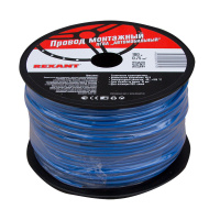 Провод ПГВА 1х0.75 мм2, синий, бухта 100 м, REXANT 01-6505