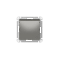 ATLASDESIGN РОЗЕТКА с заземл. со шторк. с крышкой,16А,IP20, быстрозажимные клеммы, СТАЛЬ Systeme Electric ATN000946S