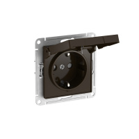 ATLASDESIGN РОЗЕТКА с заземлением со шторкой с крышкой, 16А,IP20, быстрозажимные клеммы, МОККО Systeme Electric ATN000646S