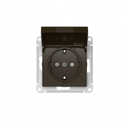 ATLASDESIGN РОЗЕТКА с заземлением со шторкой с крышкой, 16А,IP20, быстрозажимные клеммы, МОККО Systeme Electric ATN000646S